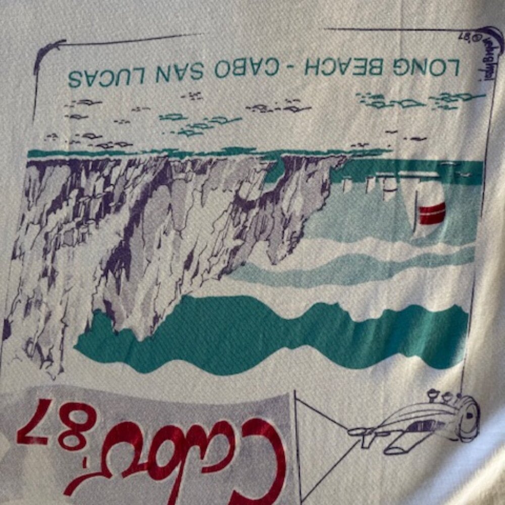 Vintage Single Stitch Hanes Beefy T Long Beach - Cabo '87 T Shirt Size XL - Picture 8 of 9